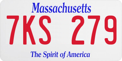 MA license plate 7KS279