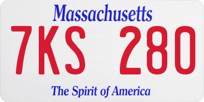 MA license plate 7KS280