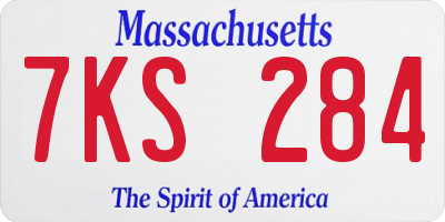 MA license plate 7KS284