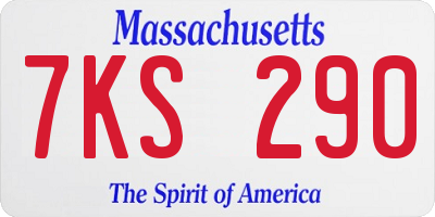 MA license plate 7KS290