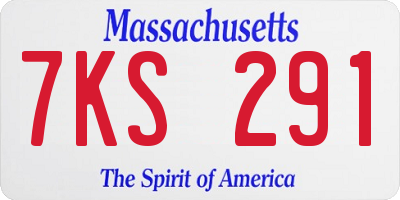 MA license plate 7KS291