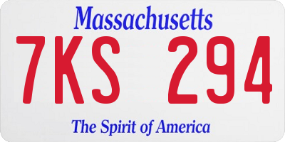 MA license plate 7KS294
