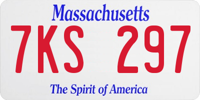 MA license plate 7KS297