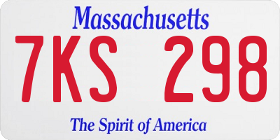 MA license plate 7KS298
