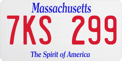 MA license plate 7KS299