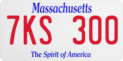 MA license plate 7KS300