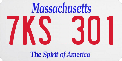 MA license plate 7KS301