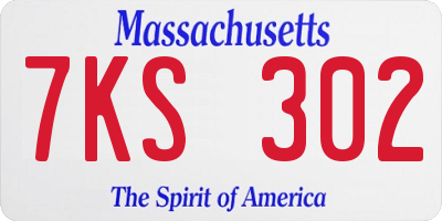 MA license plate 7KS302