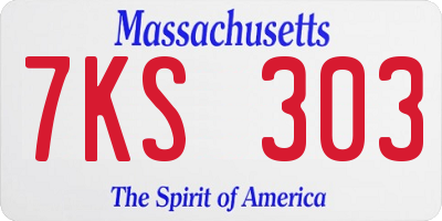 MA license plate 7KS303