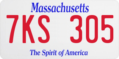 MA license plate 7KS305