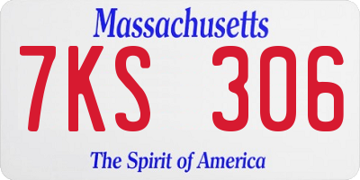 MA license plate 7KS306