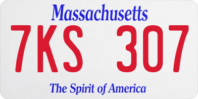 MA license plate 7KS307