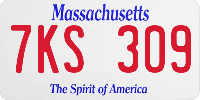 MA license plate 7KS309