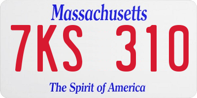 MA license plate 7KS310