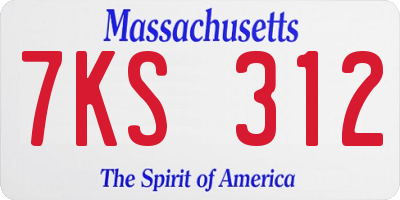 MA license plate 7KS312