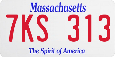 MA license plate 7KS313