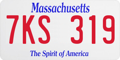 MA license plate 7KS319