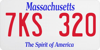 MA license plate 7KS320