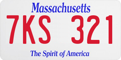MA license plate 7KS321
