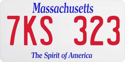MA license plate 7KS323