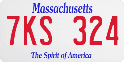 MA license plate 7KS324