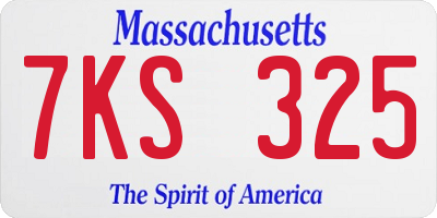 MA license plate 7KS325