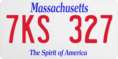 MA license plate 7KS327