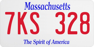 MA license plate 7KS328