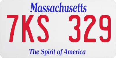 MA license plate 7KS329
