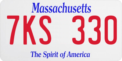 MA license plate 7KS330