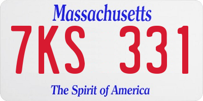 MA license plate 7KS331