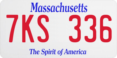 MA license plate 7KS336