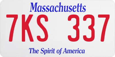 MA license plate 7KS337