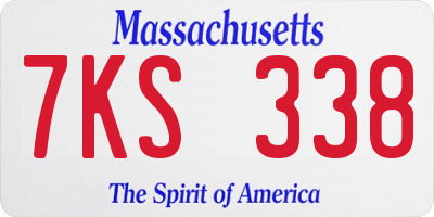 MA license plate 7KS338