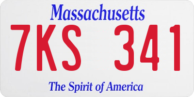 MA license plate 7KS341