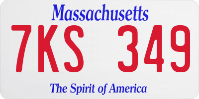 MA license plate 7KS349