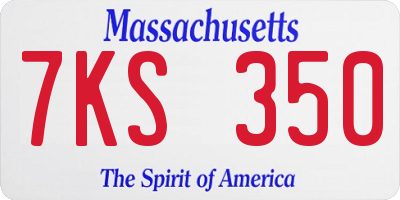 MA license plate 7KS350
