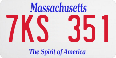 MA license plate 7KS351