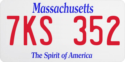 MA license plate 7KS352