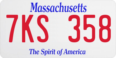 MA license plate 7KS358