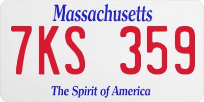 MA license plate 7KS359
