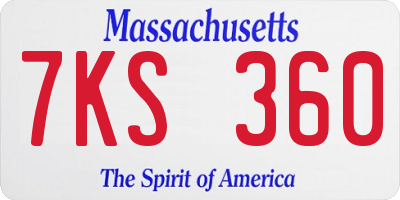MA license plate 7KS360