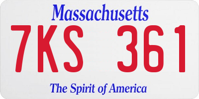 MA license plate 7KS361