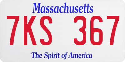 MA license plate 7KS367