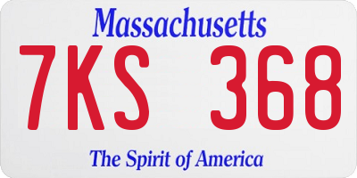 MA license plate 7KS368
