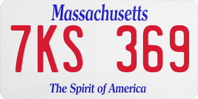 MA license plate 7KS369