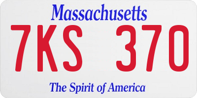 MA license plate 7KS370