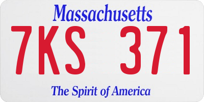 MA license plate 7KS371
