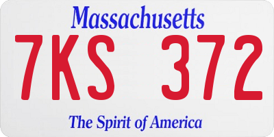 MA license plate 7KS372