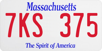 MA license plate 7KS375
